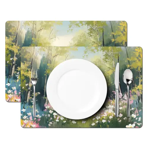 Bos - Schilderstijl - Kleurrijk Placemat vinyl groot -zzsfeer2_Kitchenyeah-website