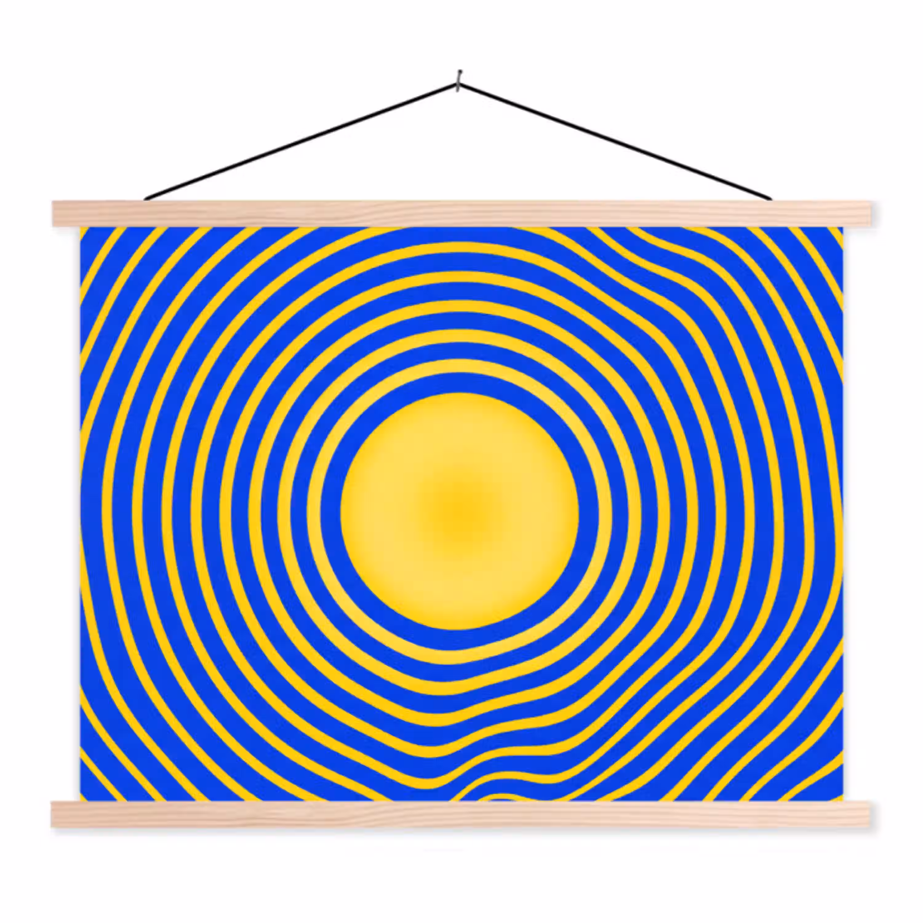 Abstract patroon - Blauw textielposter latten blank klein -3d