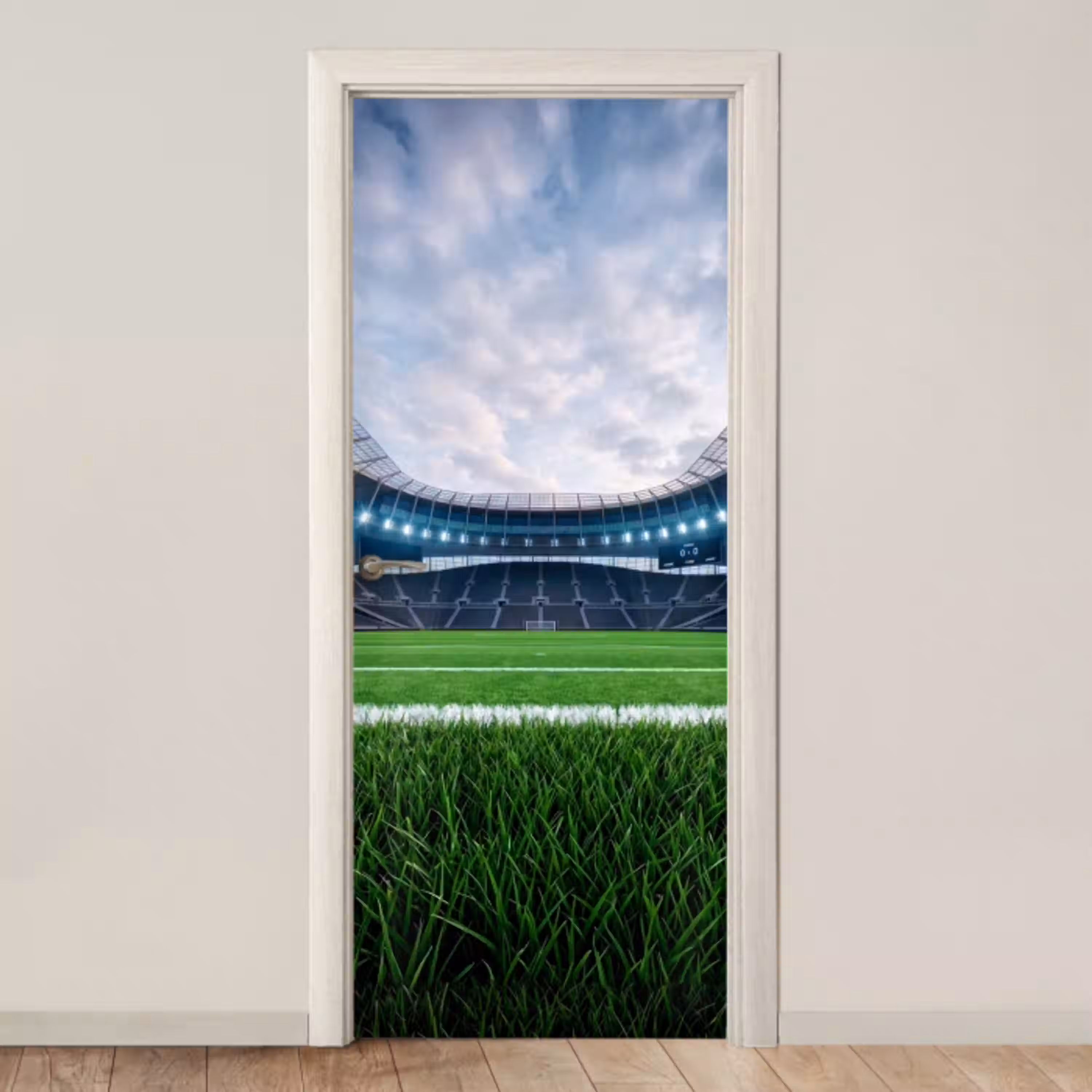 Voetbal - Stadion - Sport - Groen deurposter klein -3d_beige