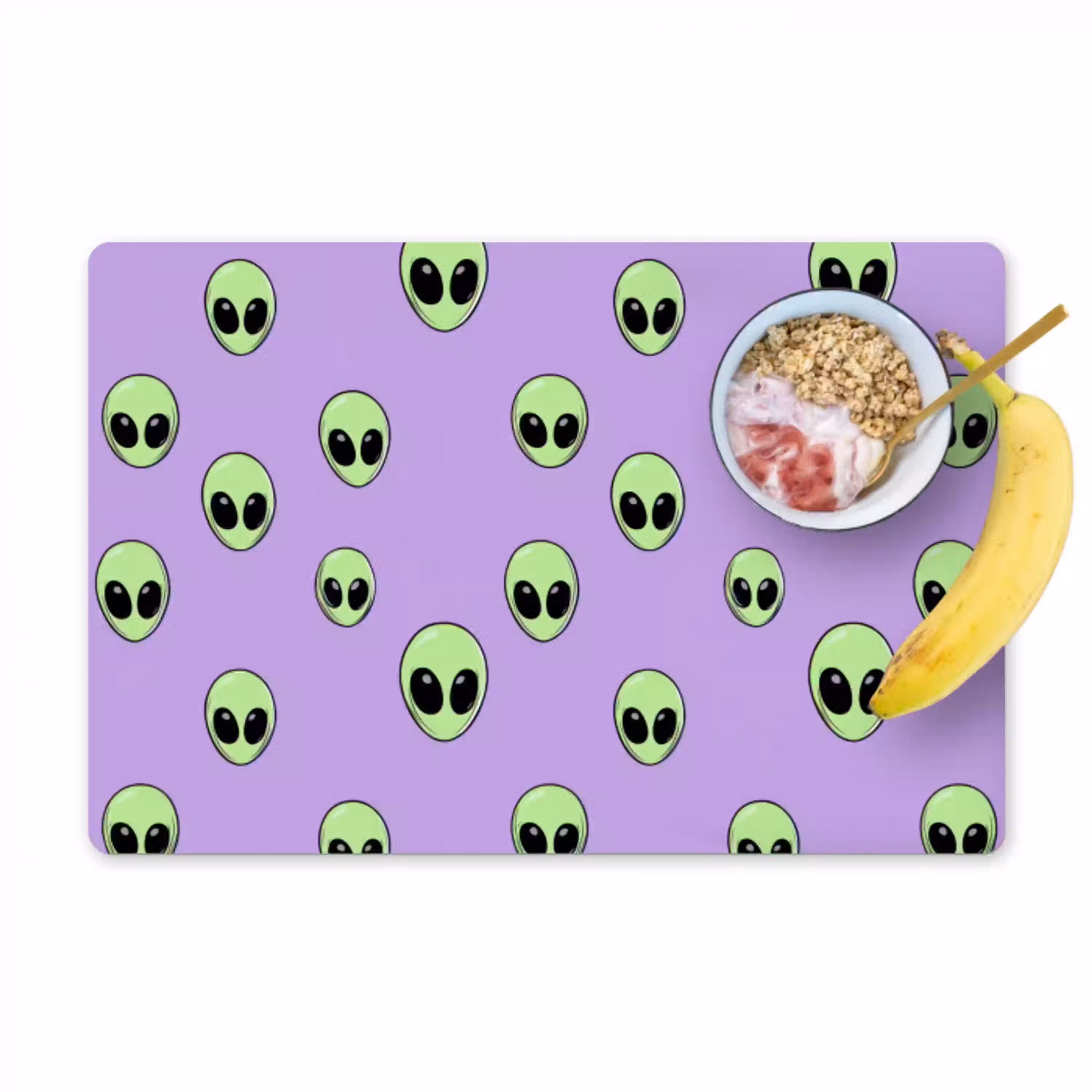 Alien - Retro - Lila Placemat vinyl groot 368 -zzzproduct_Kitchenyeah-website