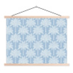 Palmboom - Modern - Blauw textielposter latten blank klein 122 -3d