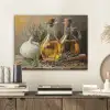 Stilleven - Olijfolie - Knoflook - Kruiden PET vilt klein -sfeer1