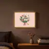 Margrieten - Boeket - Strikje - Roze Light Box met batterij (Wandlamp) middel -sfeer4