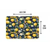 Citroenen - Bloemen - Bladeren - Blauw Placemat vinyl groot 368 -specs