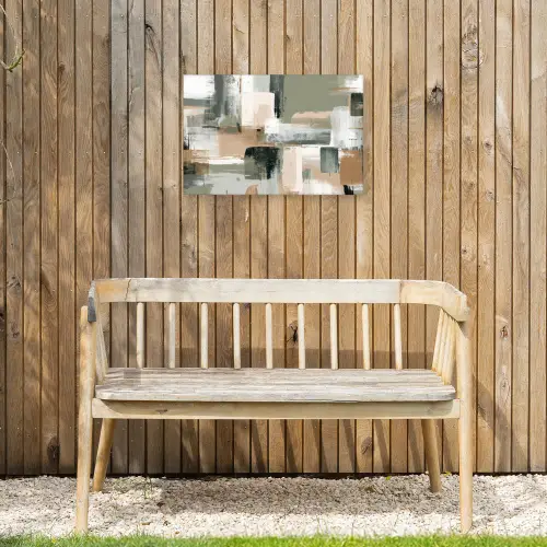 Penseelstreken - Abstract - Aardetinten Tuinposter op houten frame 2 cm dik klein -sfeer4