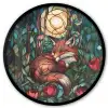 Vos - Mozaïek - Bos - Maan Fotolijst rond zonder passe partout klein -3d