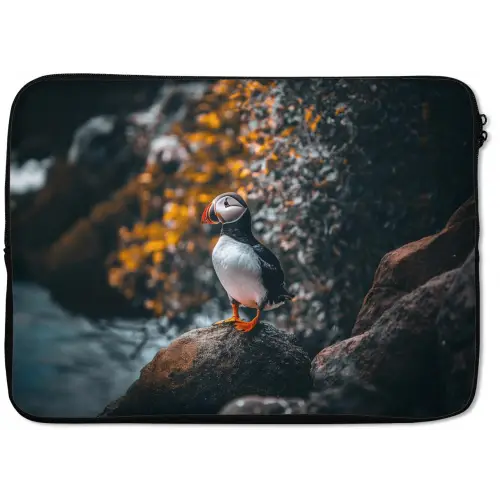 Papegaai - Vogel - Rots - Wit laptophoes neopreen klein -zkaufland3dotto