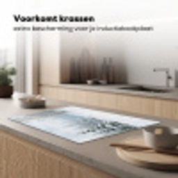 Bospad - Dennen - Sneeuw - Winter - Rustgevend Inductie beschermer vinyl 3mm klein -sfeer1