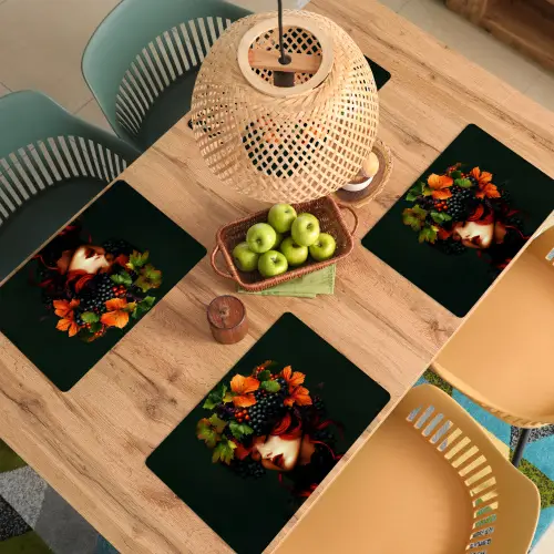 Vrouw - Rood - Groen - Druiven Placemat vinyl groot -zzsfeer5_Kitchenyeah-website