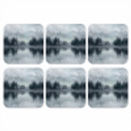 Bos - Meer - Mist - Natuur - Grijs onderzetter kurk middel -3d