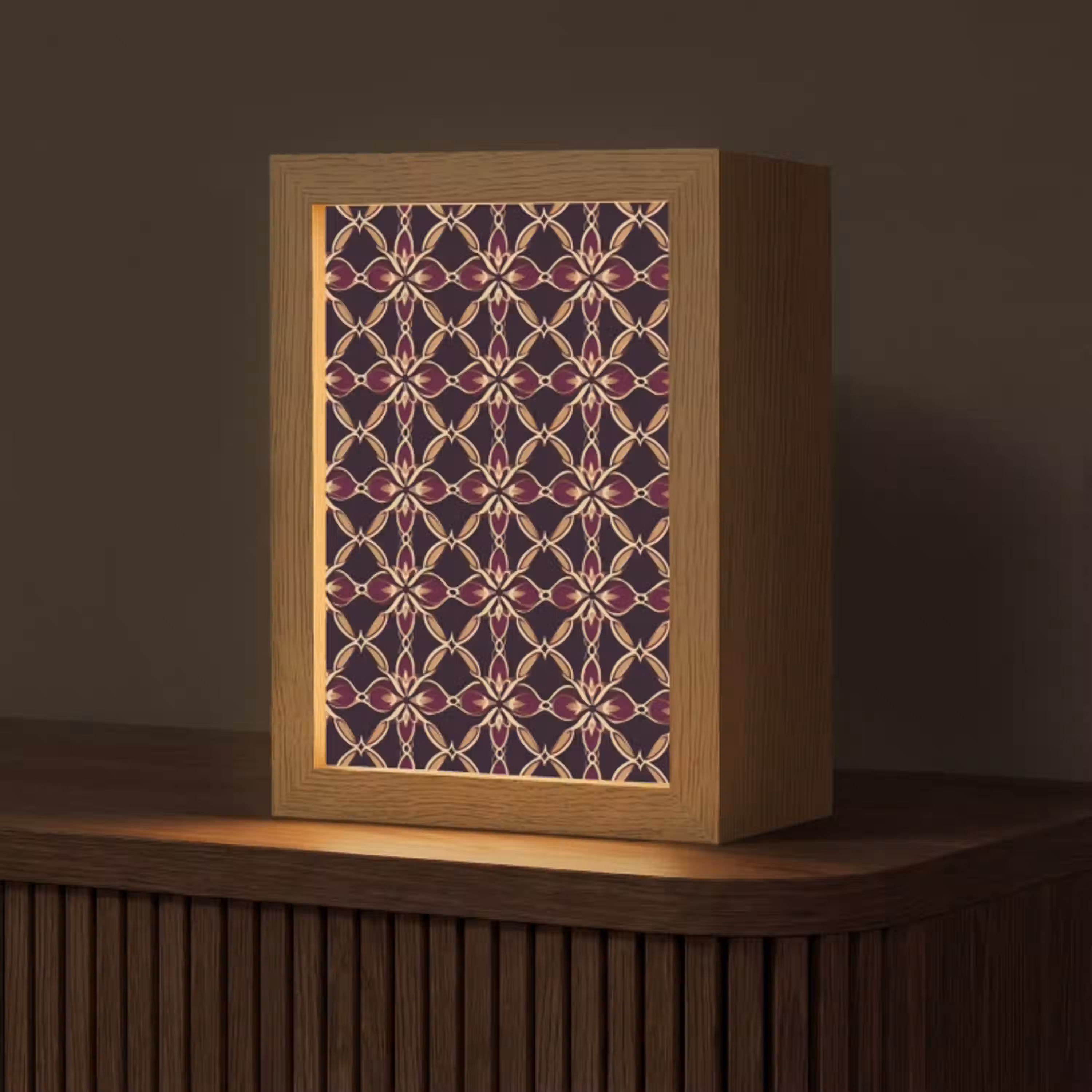 Symmetrisch - Tegel - Burgundy Light Box met kabel (Tafellamp) klein 925 -z3d_website