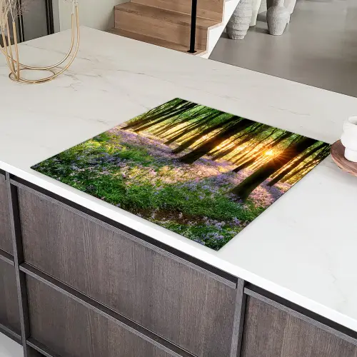Bos - Bloemen - Lavendel - Zon - Paars - Natuur Inductie beschermer vinyl 3mm middel -sfeer8