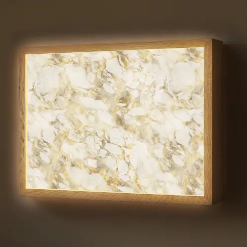 Warm - Gouden - Marmer - Patroon Light Box met batterij (Wandlamp) middel 907 -z3d_website