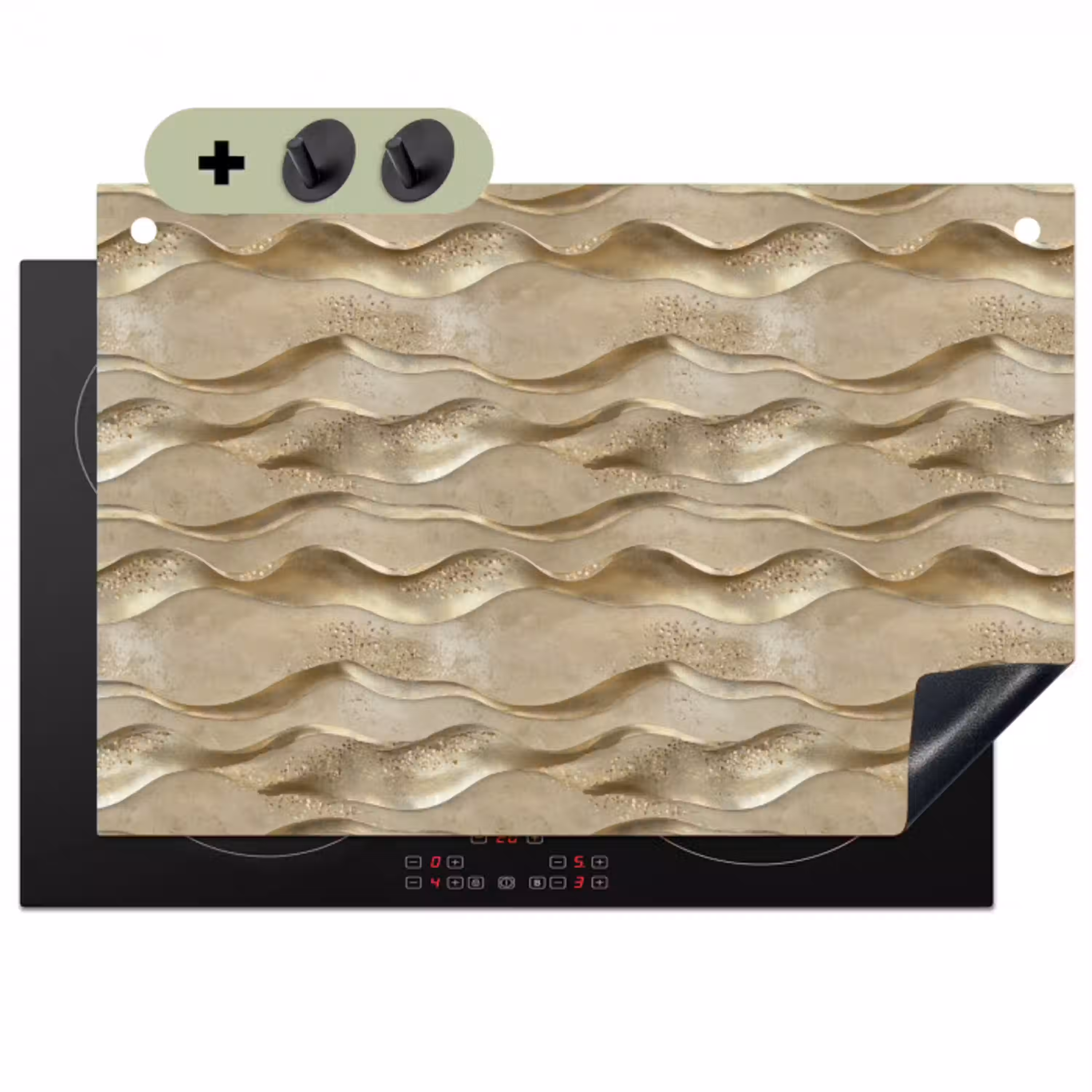 Golven - Patroon - Goud Inductie beschemer met haakjes klein 777 -3d