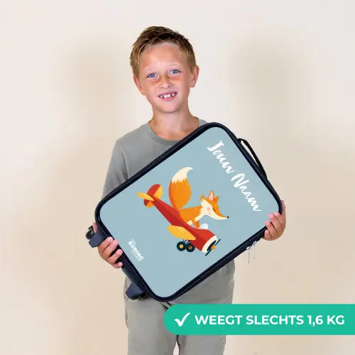 Vos - Vliegtuig -  Vliegen Kinderkoffer - Zwart klein -sfeer4_NL