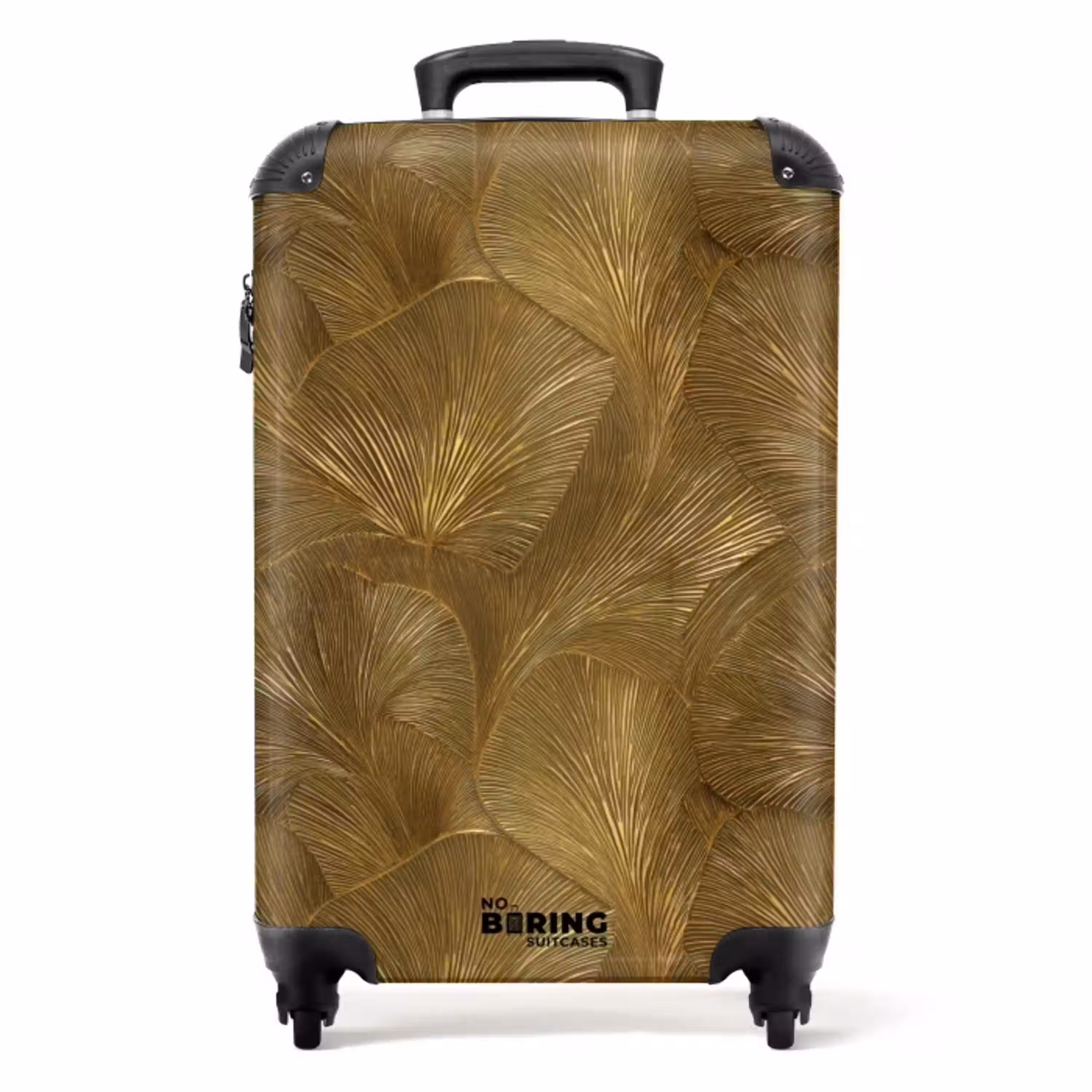 Organisch - Lijnen - Goud NBS - Handbagage koffer - Volwassenen Unisex middel -productfoto_recht