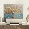 Boom - Blauw - Goud - Abstract - Modern PET vilt klein -sfeer1