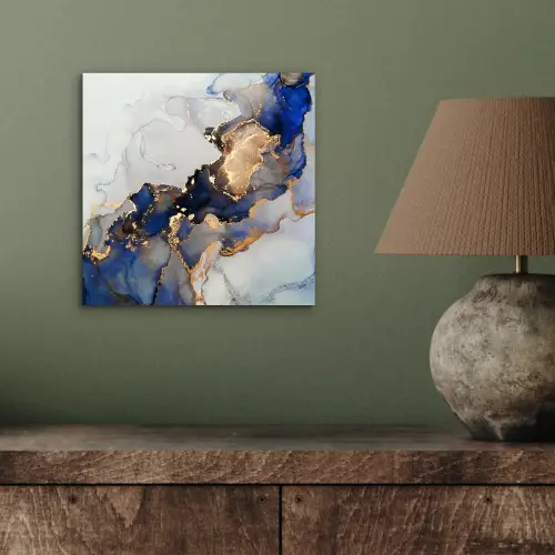 Marmer - Blauw - Goud aluminium wit klein -sfeer2