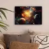 Melkweg - Ruimte - Neon - Planeten canvas 2cm klein -sfeer1