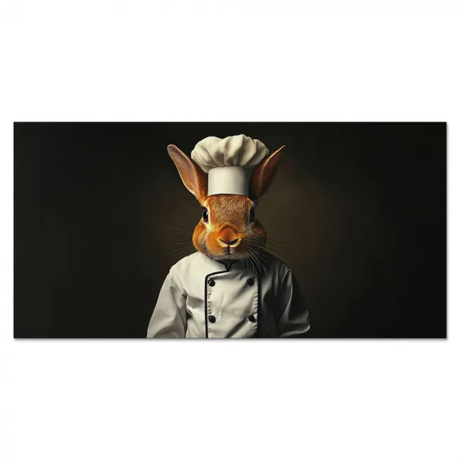 Konijn - Kok - Dier Spatscherm Aluminium klein -3d_volledig