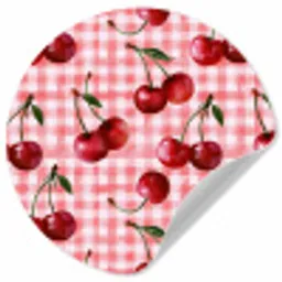 Kersen - Blokken - Rood Wandcirkel behangsticker klein 186 -3d