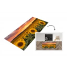 Zonnebloemen - Heuvellandschap - Geel Keukenloper - keukenmat middel -3d