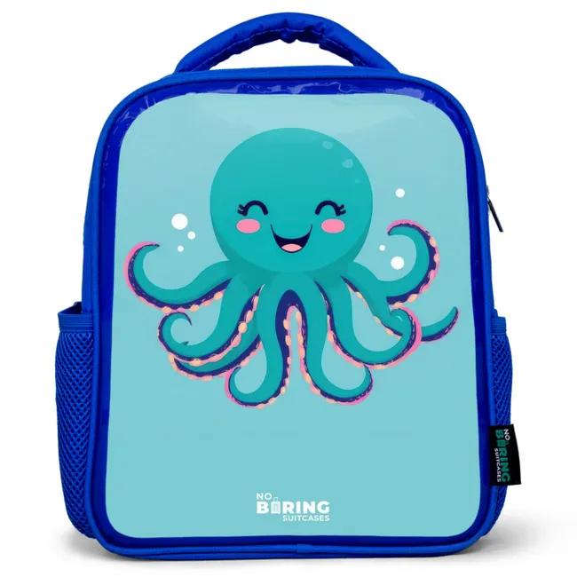 Octopus - Water - Blauw Kinderrugzak - Blauw middel -3d