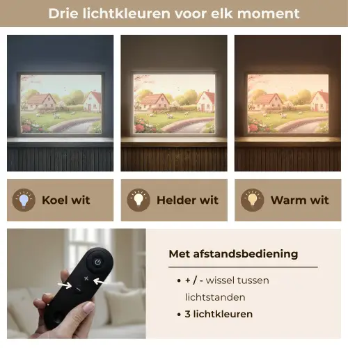Schapen - Huisje - Platteland Light Box met batterij (Wandlamp) middel -USP_lichtkleurNL