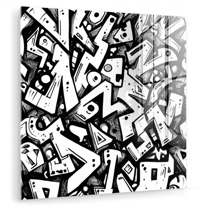 Vormen - Letters - Graffiti - Zwart plexiglas 5mm klein -zzzproduct_nieuw