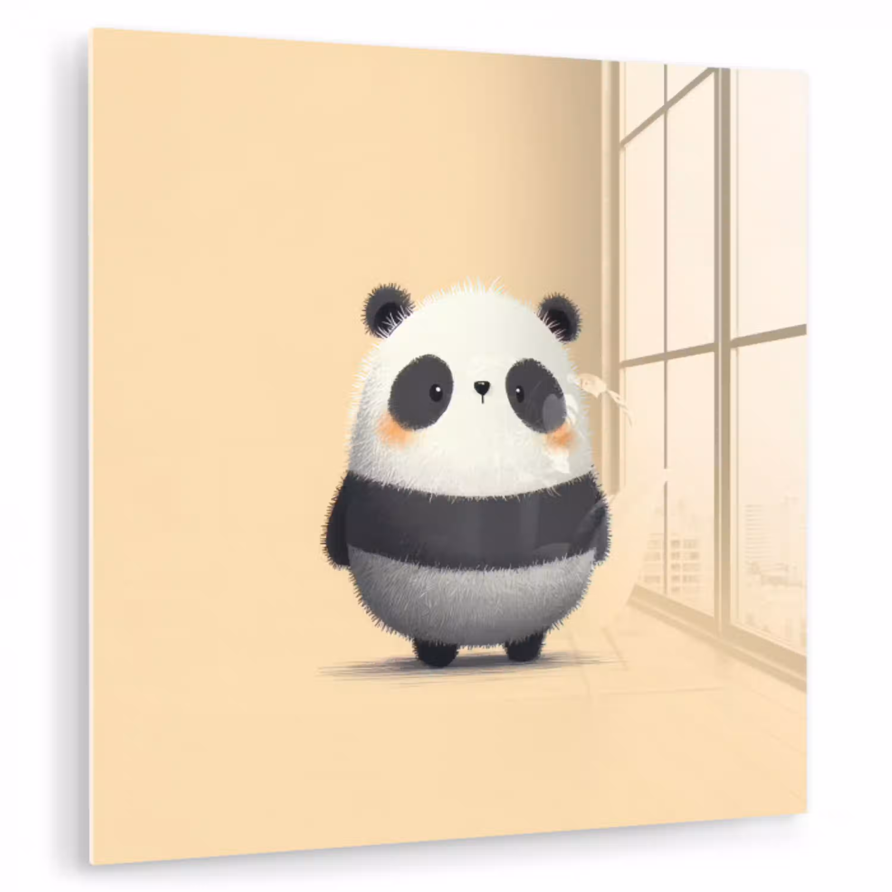 Panda - Beige - Minimalistisch plexiglas 5mm klein -zzzproduct_nieuw