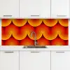 Design - Retro - Rood - Abstract keuken achterwand 2 middel 871 -3d