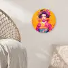 Bloemen - Vrouw - Kimono - Roze Wandcirkel kunststof plaat 5mm dik klein -sfeer5