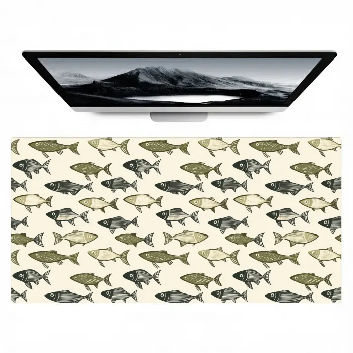 Vissen - Klassiek - Groen Muismat XXL klein 681 -zzz3d