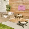 Eat me out don't stress me out - Roze - Handgeschreven Tuinposter op houten frame 2 cm dik klein -sfeer2