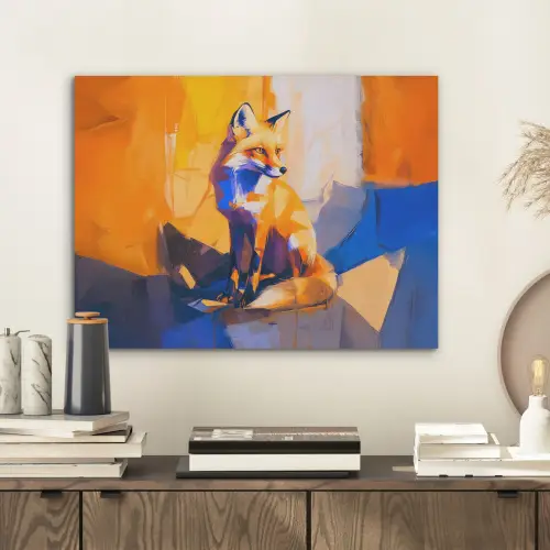 Vos - Oranje - Vormen - Abstract PET vilt klein -sfeer1