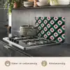 Groen - Roze - Retro - Sterren keuken achterwand spatscherm klein 900 -usp_NL