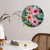 Bloemen - Roze - Glasmozaïek Wandcirkel kunststof plaat 5mm dik klein -sfeer4