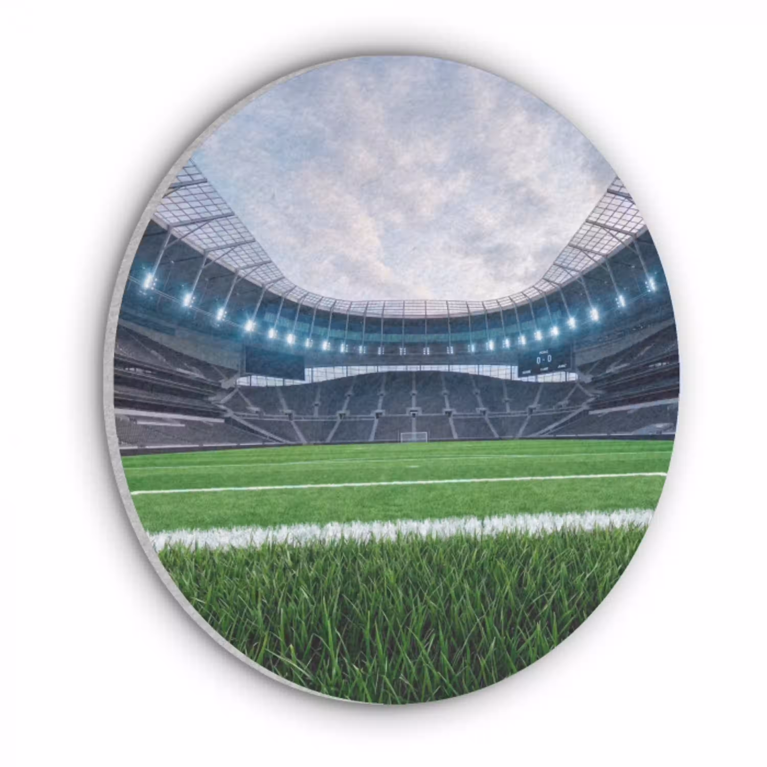 Voetbal - Stadion - Sport - Groen Akoestische PET Vilt - Rond klein -3d