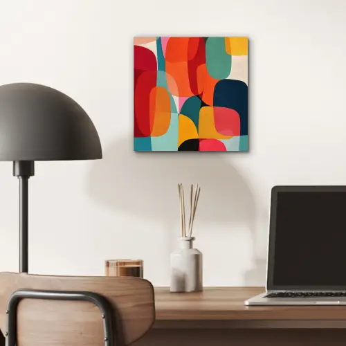 Vormen - Kleurrijk - Abstract - Vlakken aluminium wit klein -sfeer5