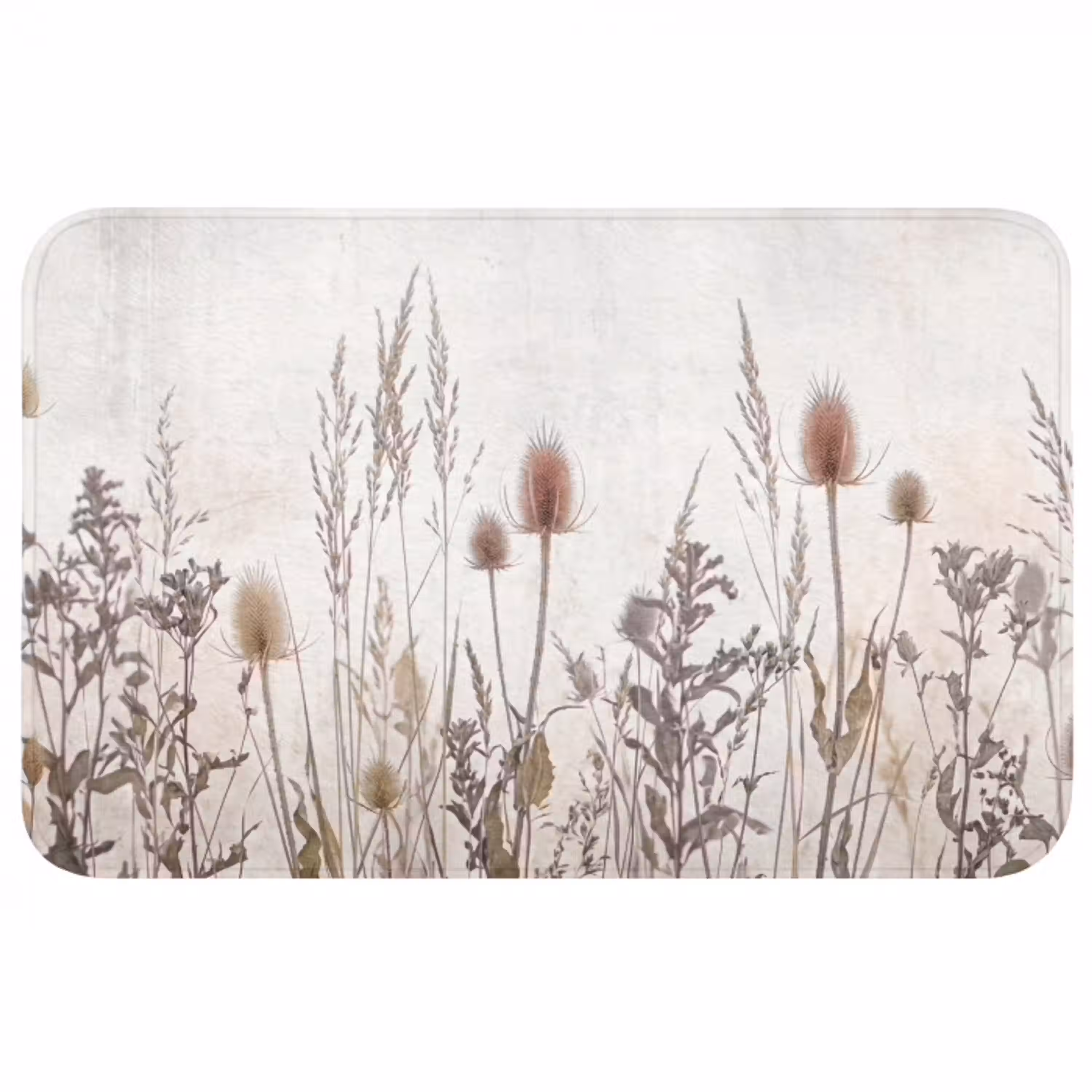 Weidebloemen - Design - Sepia Badmat middel -3d