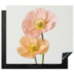 Papavers - Botanisch - Roze Inductie beschermer vinyl 3mm middel -3d