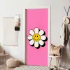 Smiley - Bloem - Roze deurposter klein -sfeer6