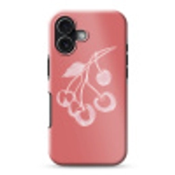 Lijnillustratie - Kersen - Tak - Wit Toughcase MagSafe Apple iPhone 17 klein -3d