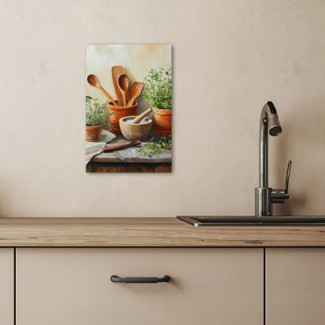 Potten - Kruiden - Hout KitchenYeah - Keuken - Canvas klein -sfeer2