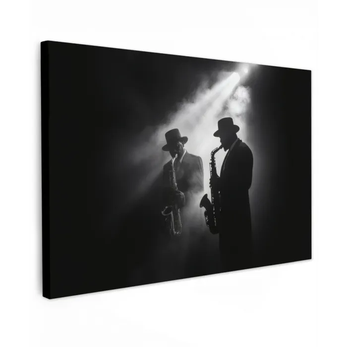 Saxofonisten - Hoeden - Rook - Licht canvas 2cm klein -z3d