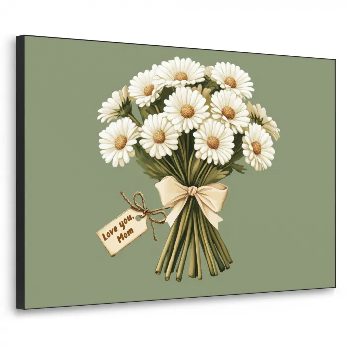 Lint - Boeket - Groen - Quote Textielframe zwart klein -3d
