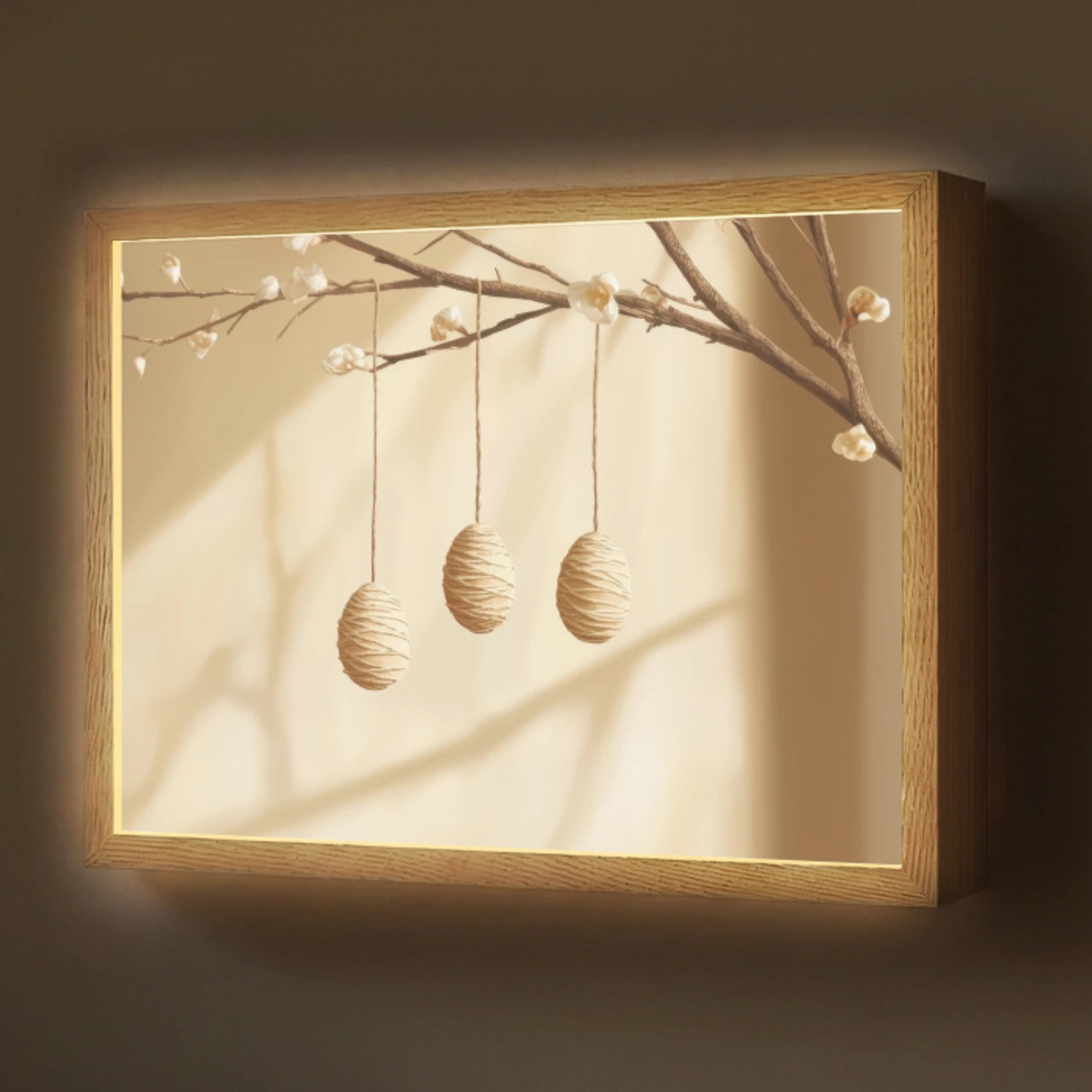 Beige - Paastak - Eieren Light Box met batterij (Wandlamp) middel -z3d_website