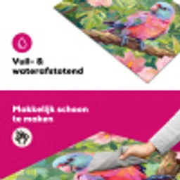 Papagaai - Hibiscusbloemen - Kleurrijk Inductie beschermer vinyl 3mm klein -wsfeer6_website