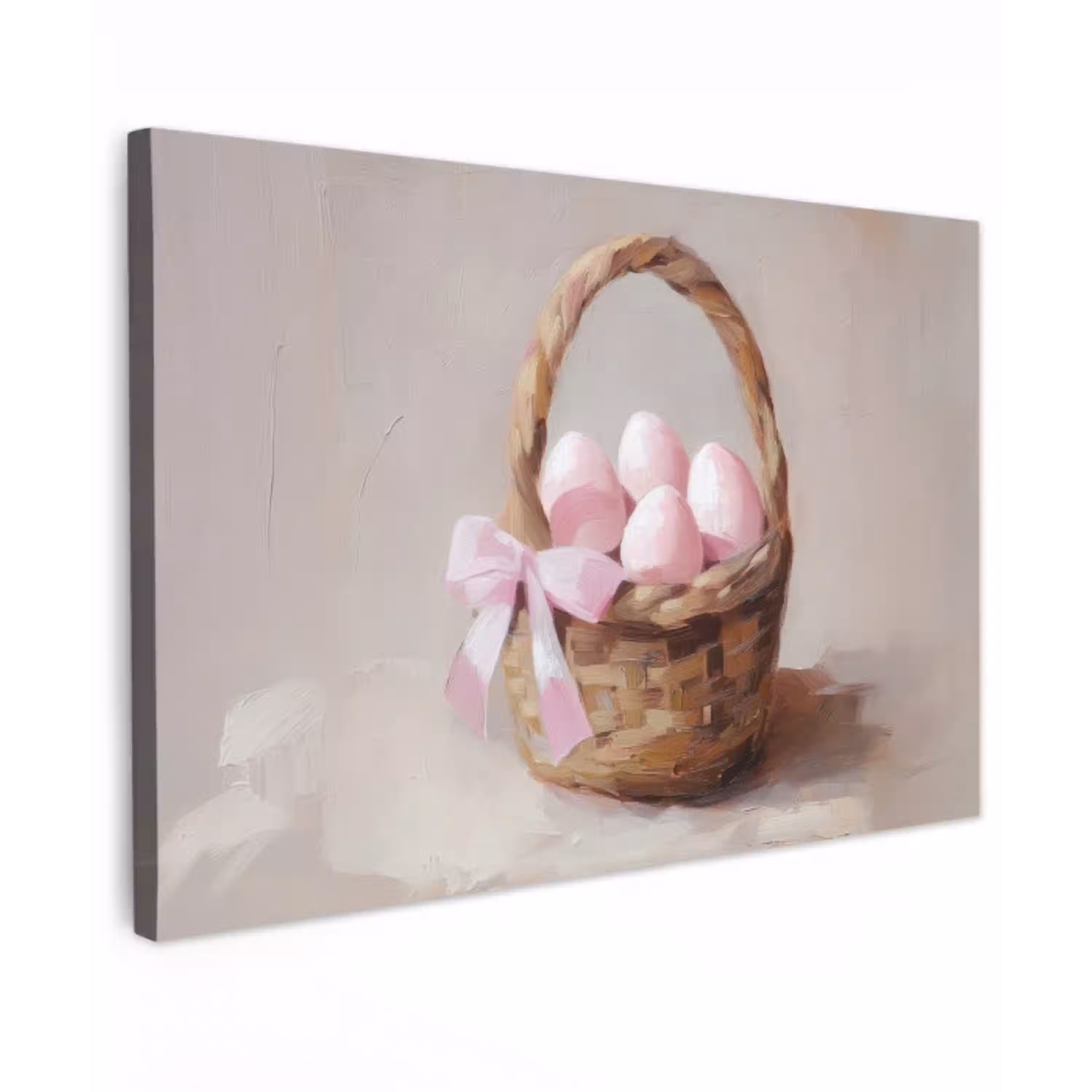 Mand - Eieren - Roze Tuinposter op houten frame 2 cm dik klein -3d