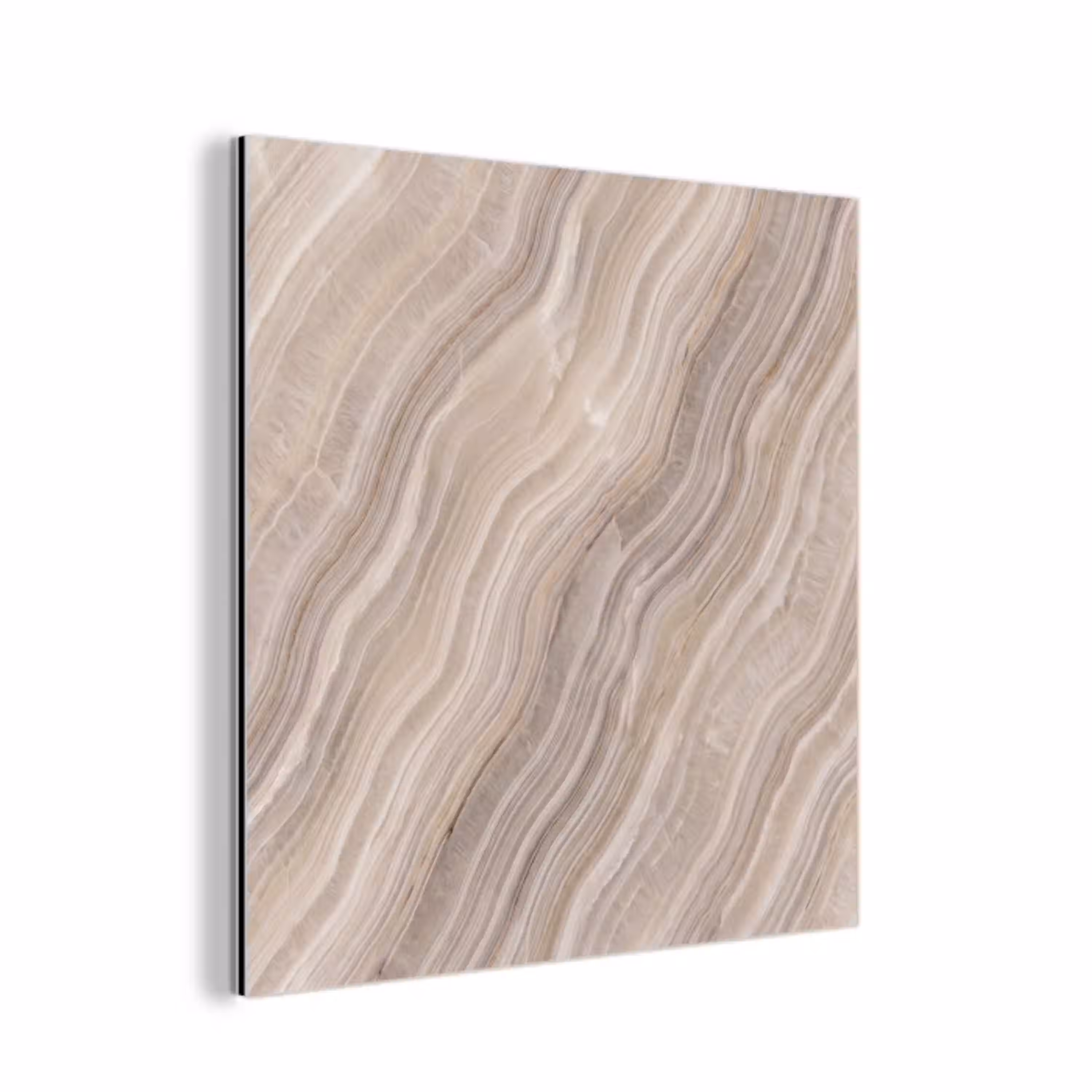 Textuur - Golvend - Abstract - Modern - Beige aluminium wit klein -3d